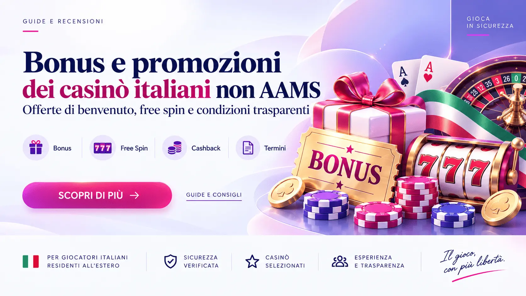 Bonus e promozioni dei casinò italiani non AAMS